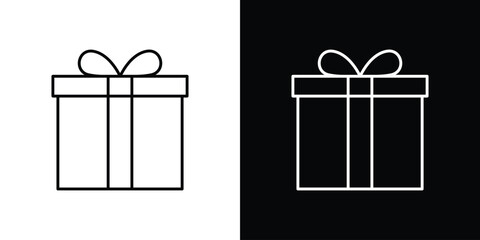 Gift icon design. simple stroke line vector icon set