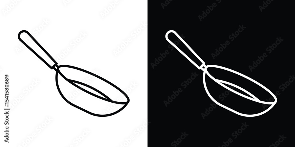 Poster frying pan icon design. simple stroke line vector icon set