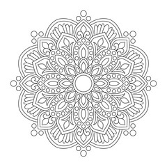 Unique new qualityful fower mandala art for coloring book page, vector illustration