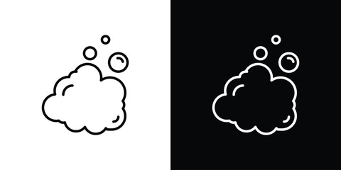 Foam icon design. simple stroke line vector icon set