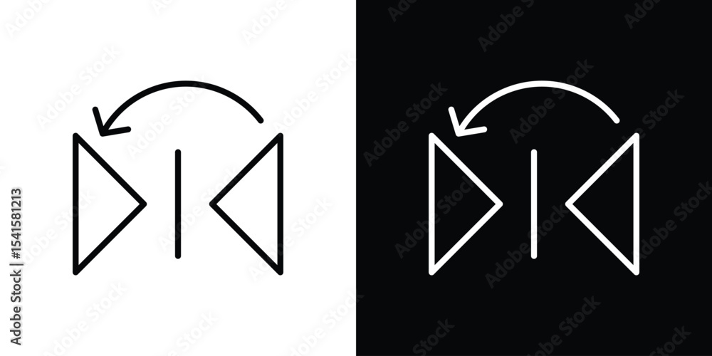Poster flip horizontal icon design. simple stroke line vector icon set