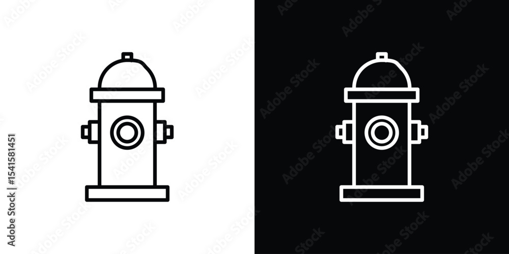 Poster fire hydrant icon design. simple stroke line vector icon set