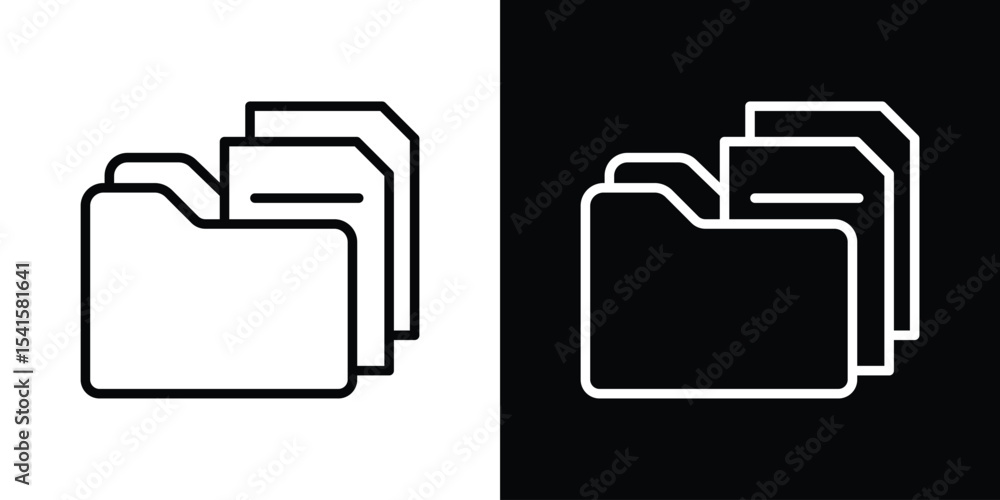 Poster file icon design. simple stroke line vector icon set