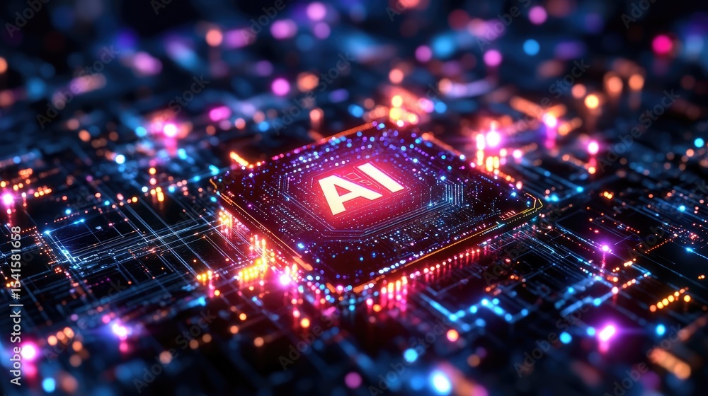 Aufkleber ai technology processor: a close-up shot of a state-of-the-art processor, the heart of advanced ai t