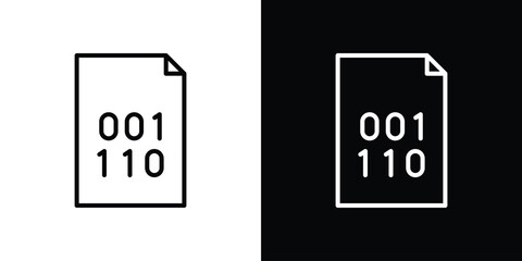 File Binary icon design. simple stroke line vector icon set