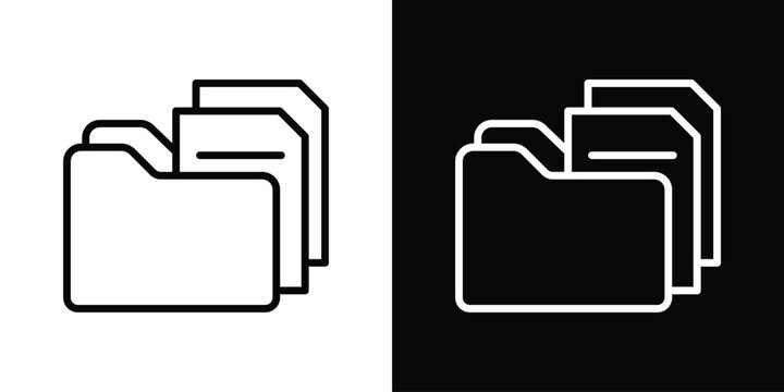 File icon design. simple stroke line vector icon set