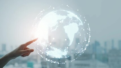 City background and global network concept - Powered by Adobe