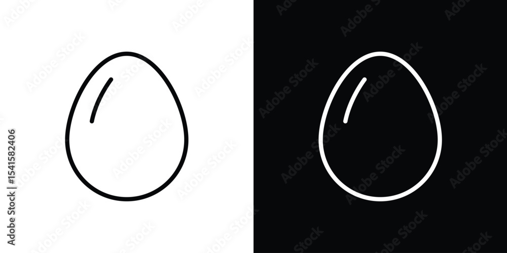 Poster egg icon design. simple stroke line vector icon set