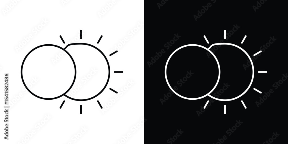 Poster eclipse icon design. simple stroke line vector icon set