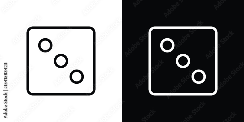 Aufkleber dice three icon design. simple stroke line vector icon set