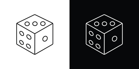 Dice icon design. simple stroke line vector icon set