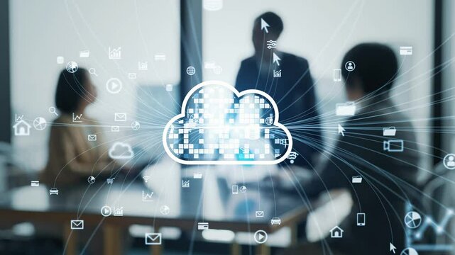 Group of business people meeting and cloud computing concept - Powered by Adobe