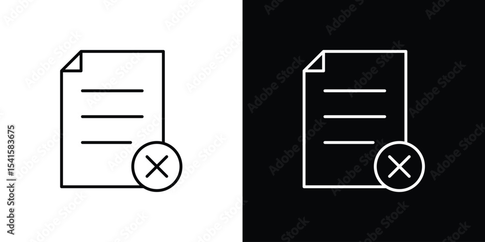 Poster delete document icon design. simple stroke line vector icon set