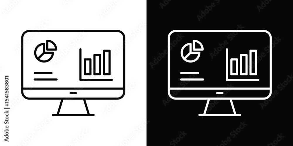 Poster dashboard icon design. simple stroke line vector icon set