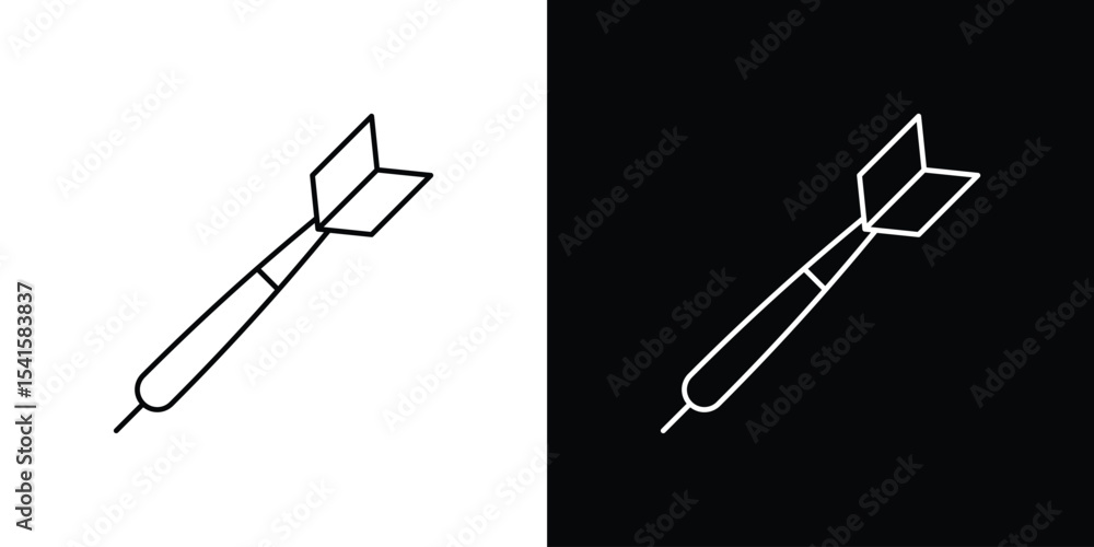 Poster dart icon design. simple stroke line vector icon set