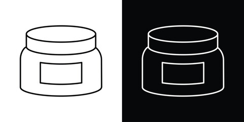 Cream icon design. simple stroke line vector icon set