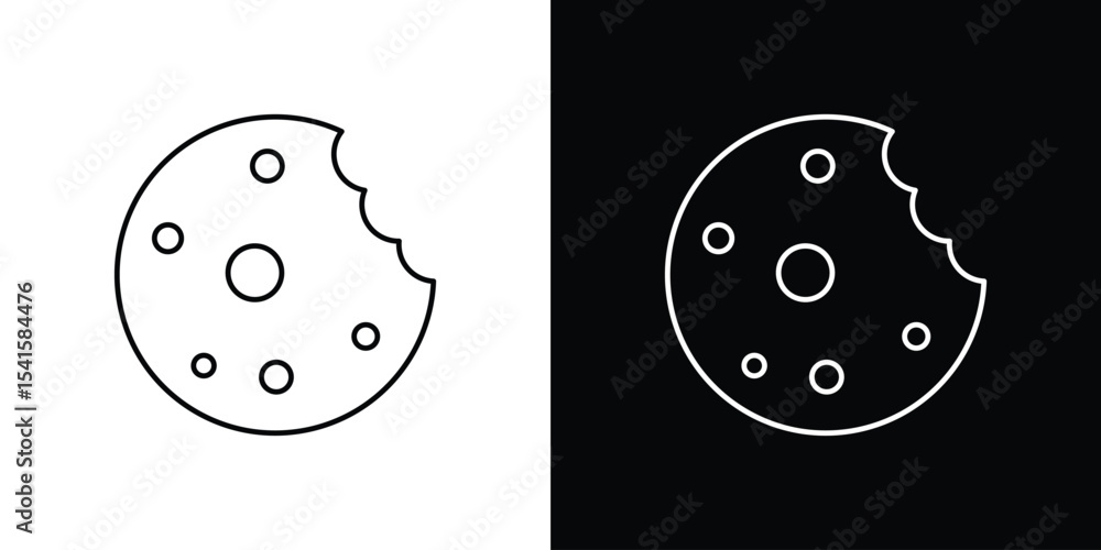 Poster cookie icon design. simple stroke line vector icon set