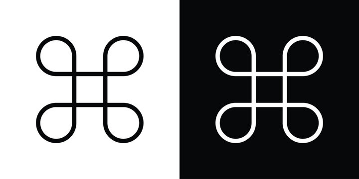 Command icon design. simple stroke line vector icon set