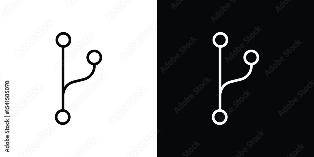Poster code branch icon design. simple stroke line vector icon set