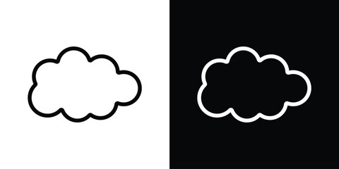 Clouds icon design. simple stroke line vector icon set