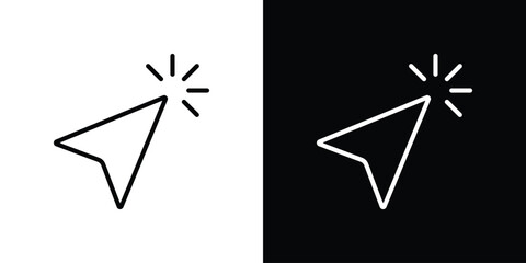 Click icon design. simple stroke line vector icon set