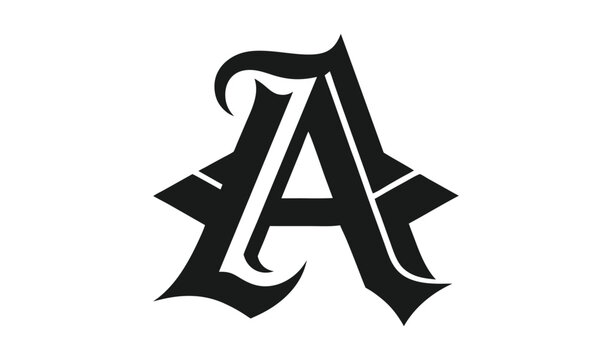 Gothic style letter a monogram initial design - Powered by Adobe