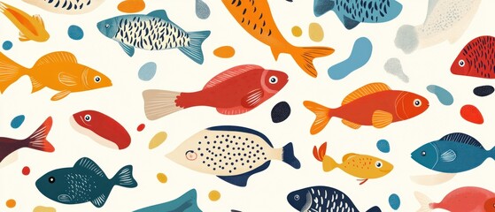 Fish pattern. Fish pattern texture with copy space. Close-up fish scale pattern. Aquatic animal design. Fish scales. Realistic fish pattern. Fish design background. Detailed fish pattern close-up. Mar