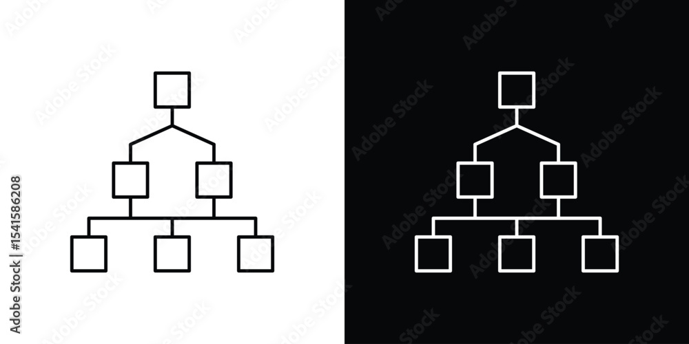 Poster chart tree icon design. simple stroke line vector icon set