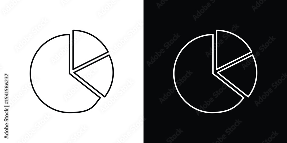Poster chart pie icon design. simple stroke line vector icon set