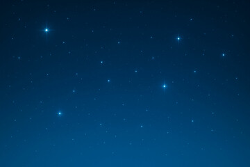 Fototapeta premium Starry night sky digital illustration with glowing celestial bodies and a smooth blue gradient, ideal for backgrounds, posters, or creative projects, offering a tranquil deep space vibe.