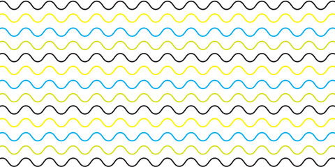 Seamless pattern of colorful waves. Used wavy lines in different colors. Arranged with a certain rhythm