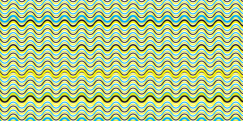 Seamless pattern of colorful waves. Used wavy lines in different colors. Arranged with a certain rhythm