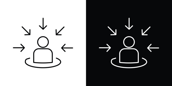 Centric consumer icon design. simple stroke line vector icon set