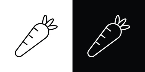 Carrot icon design. simple stroke line vector icon set