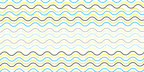 Seamless pattern of colorful waves. Used wavy lines in different colors. modern illustration