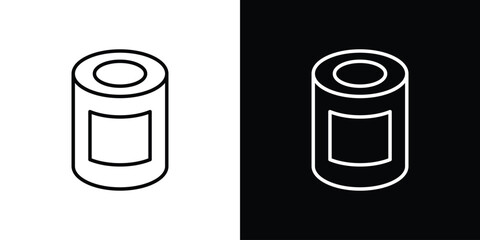 Can food icon design. simple stroke line vector icon set