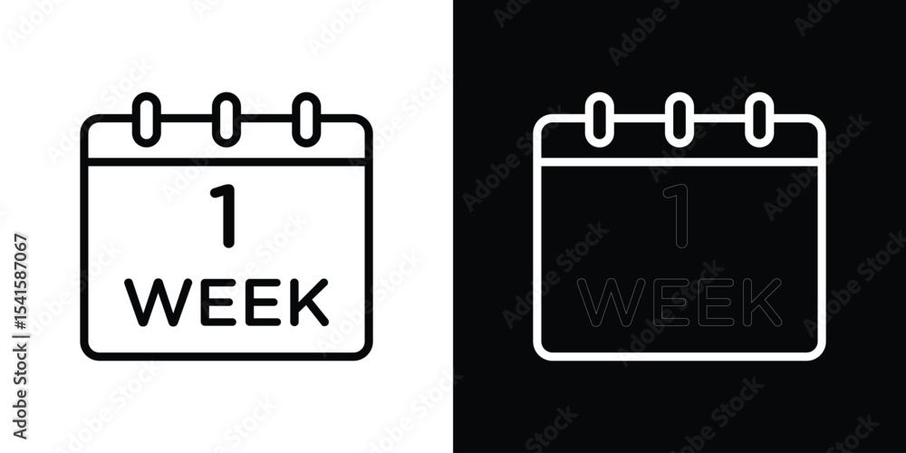 Poster calendar week icon design. simple stroke line vector icon set