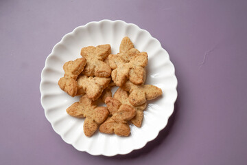 Butterfly shaped coffee flavored cookies.