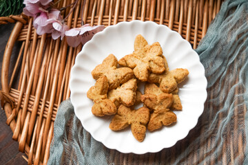Butterfly shaped coffee flavored cookies.
