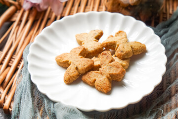 Butterfly shaped coffee flavored cookies.