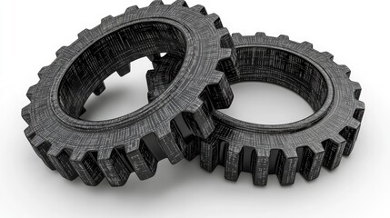 3d render Interlocking Gears: Precision Engineering, Teamwork, and Machine Functionality AI generative