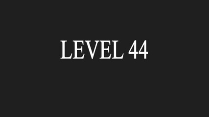 Retro animation of level glitch text with glitch effect on black background. Glitch level 44 text font. Level sign text animation. Level text animation with white color and black background. Video , - Powered by Adobe