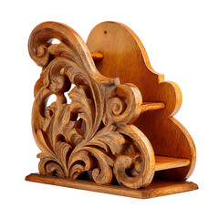 Ornate wooden decorative shelf with intricate carvings.