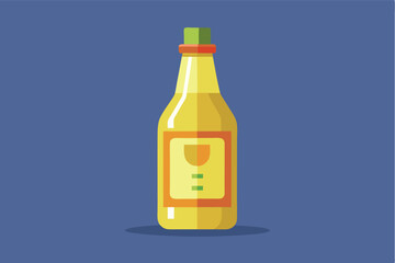 Bright yellow condiment bottle on blue background showcasing vibrant color and simple design