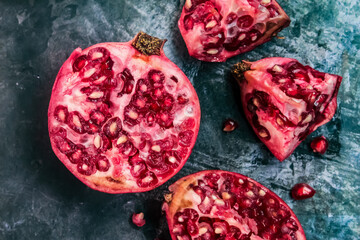 pomegranate on a black background
