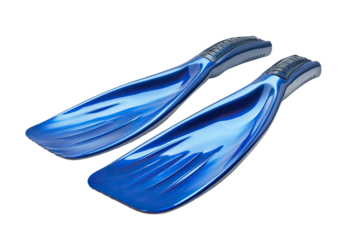 Pair of glossy blue swim fins