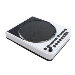 Modern compact audio device with controls.
