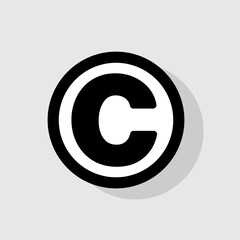 Letter C sign design template element, Copyright vector icon