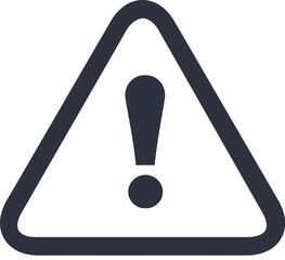 A triangular warning sign with rounded corners containing a prominent exclamation point symbol inside it