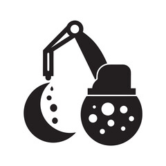 Lunar Ice Mining Rig Technology Vector